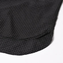 画像をギャラリービューアに読み込む, CHROME HEARTS クロムハーツ クロスボールボタン半袖グラフチェックシャツ コンチョボタン ブラック グレー Mサイズ 格子柄 シルバー925 良品 中古 4a004650