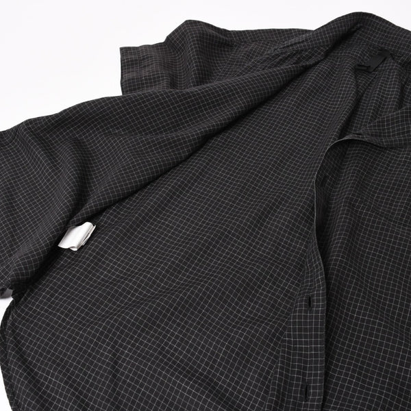 CHROME HEARTS Cross Ball Button Short Sleeve Graph Check Shirt Concho Button Black Gray M Size Plaid Pattern Silver 925 Good Used 4a004650