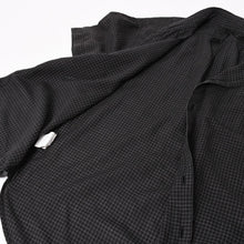 画像をギャラリービューアに読み込む, CHROME HEARTS クロムハーツ クロスボールボタン半袖グラフチェックシャツ コンチョボタン ブラック グレー Mサイズ 格子柄 シルバー925 良品 中古 4a004650
