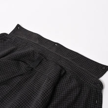 画像をギャラリービューアに読み込む, CHROME HEARTS クロムハーツ クロスボールボタン半袖グラフチェックシャツ コンチョボタン ブラック グレー Mサイズ 格子柄 シルバー925 良品 中古 4a004650