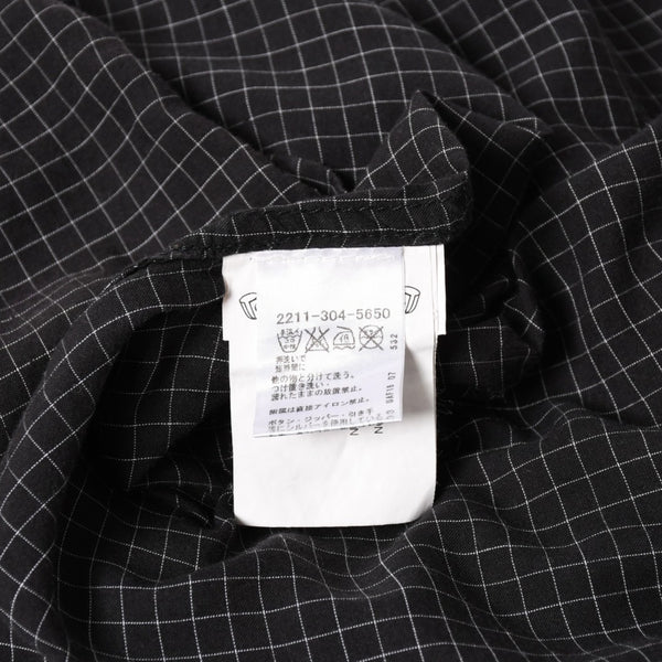 CHROME HEARTS Cross Ball Button Short Sleeve Graph Check Shirt Concho Button Black Gray M Size Plaid Pattern Silver 925 Good Used 4a004650
