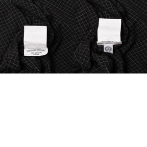 CHROME HEARTS Cross Ball Button Short Sleeve Graph Check Shirt Concho Button Black Gray M Size Plaid Pattern Silver 925 Good Used 4a004650