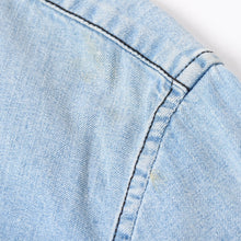 画像をギャラリービューアに読み込む, CHROME HEARTS クロムハーツ Y NOT Cross Ball Button LAST BITE Denim Shirt クロスボールボタン ライトブルー デニムシャツ Mサイズ シルバー925 良品 中古 4a004638