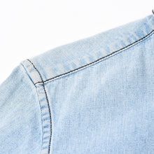 画像をギャラリービューアに読み込む, CHROME HEARTS クロムハーツ Y NOT Cross Ball Button LAST BITE Denim Shirt クロスボールボタン ライトブルー デニムシャツ Mサイズ シルバー925 良品 中古 4a004638
