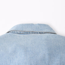 画像をギャラリービューアに読み込む, CHROME HEARTS クロムハーツ Y NOT Cross Ball Button LAST BITE Denim Shirt クロスボールボタン ライトブルー デニムシャツ Mサイズ シルバー925 良品 中古 4a004638
