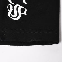画像をギャラリービューアに読み込む, CHROME HEARTS クロムハーツ サイドクロスボールボタンスナップ トラックパンツ オールドイングリッシュフォント ブラック レザー Sサイズ シルバー925 美品 中古 4a004640