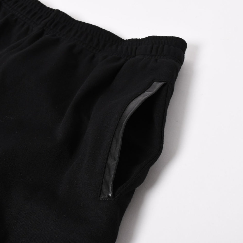 CHROME HEARTS Side Cross Ball Button Snap Track Pants Old English Font Black Leather S Size Silver 925 Good Condition Used 4a004640