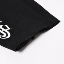 画像をギャラリービューアに読み込む, CHROME HEARTS クロムハーツ サイドクロスボールボタンスナップ トラックパンツ オールドイングリッシュフォント ブラック レザー Sサイズ シルバー925 美品 中古 4a004640