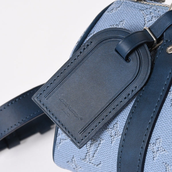 極美品 LOUIS VUITTON ルイヴィトン キーポル バンドリエール25 ハンドバッグ M14681 モノグラム ヘリテージ ブルー 中古 4a004659