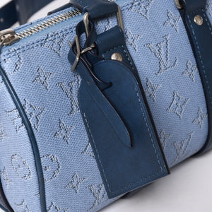 極美品 LOUIS VUITTON ルイヴィトン キーポル バンドリエール25 ハンドバッグ M14681 モノグラム ヘリテージ ブルー 中古 4a004659
