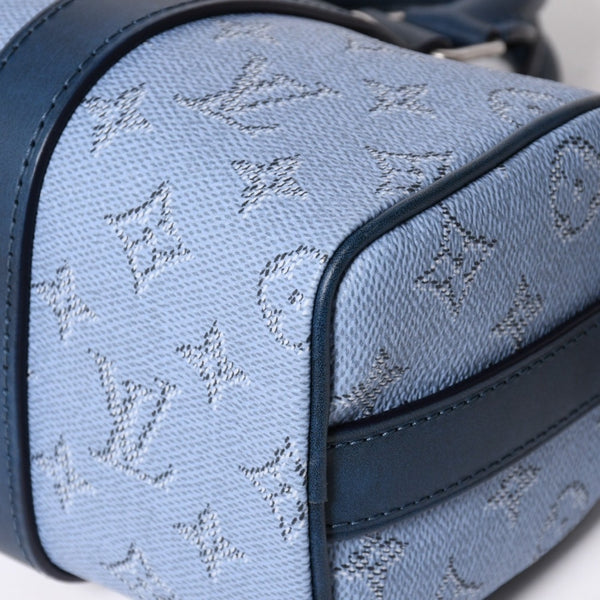 極美品 LOUIS VUITTON ルイヴィトン キーポル バンドリエール25 ハンドバッグ M14681 モノグラム ヘリテージ ブルー 中古 4a004659