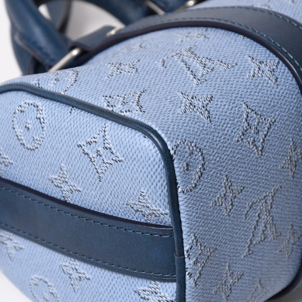 極美品 LOUIS VUITTON ルイヴィトン キーポル バンドリエール25 ハンドバッグ M14681 モノグラム ヘリテージ ブルー 中古 4a004659