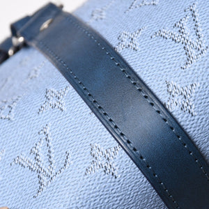 極美品 LOUIS VUITTON ルイヴィトン キーポル バンドリエール25 ハンドバッグ M14681 モノグラム ヘリテージ ブルー 中古 4a004659