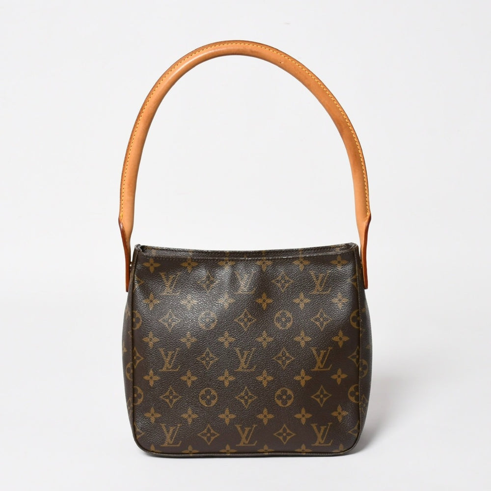 極美品 LOUIS VUITTON ルイヴィトン ルーピングMM ワンショルダーバッグ M51146 モノグラム PVC レザー ブラウン ゴールド金具 中古 4a004678