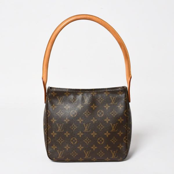 Very Good Condition LOUIS VUITTON Looping MM One Shoulder Bag M51146 Monogram PVC Leather Brown Gold Hardware Used 4a004678