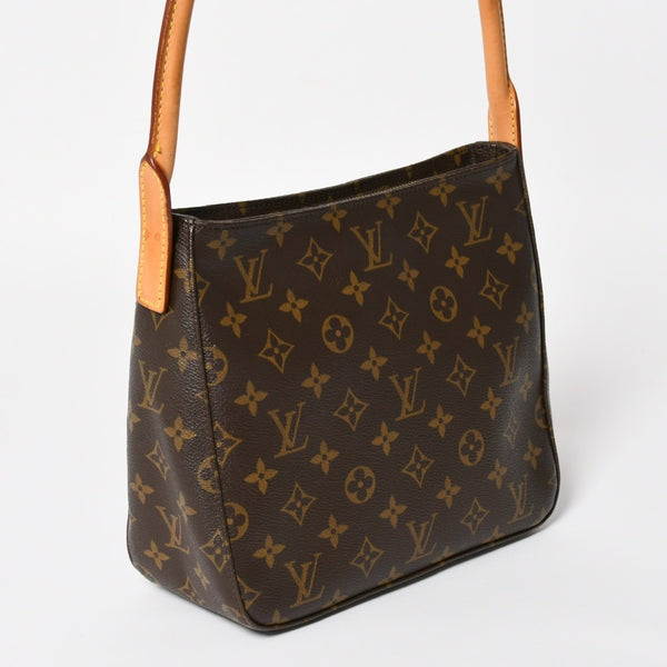 Very Good Condition LOUIS VUITTON Looping MM One Shoulder Bag M51146 Monogram PVC Leather Brown Gold Hardware Used 4a004678