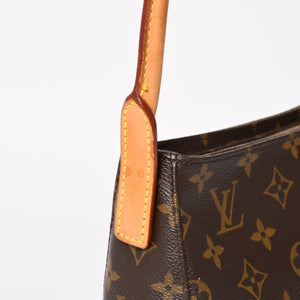 Very Good Condition LOUIS VUITTON Looping MM One Shoulder Bag M51146 Monogram PVC Leather Brown Gold Hardware Used 4a004678