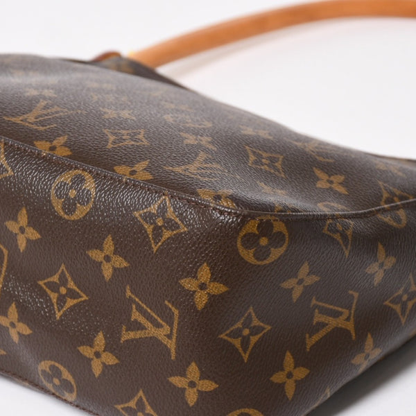 Very Good Condition LOUIS VUITTON Looping MM One Shoulder Bag M51146 Monogram PVC Leather Brown Gold Hardware Used 4a004678