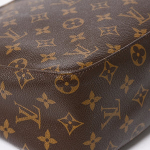 Very Good Condition LOUIS VUITTON Looping MM One Shoulder Bag M51146 Monogram PVC Leather Brown Gold Hardware Used 4a004678