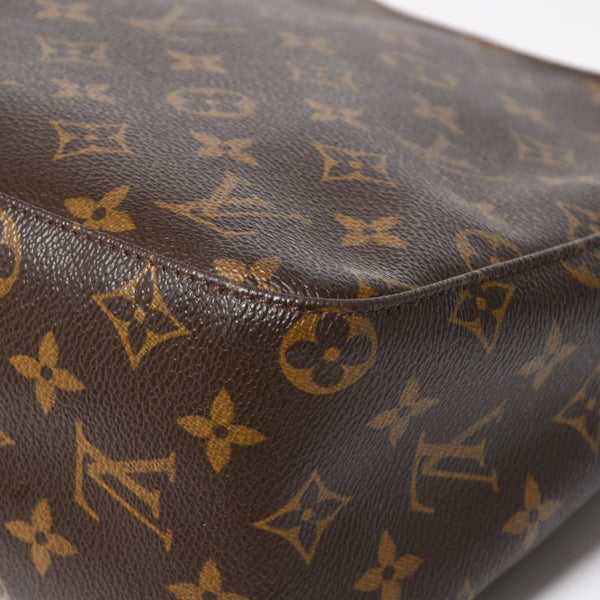 Very Good Condition LOUIS VUITTON Looping MM One Shoulder Bag M51146 Monogram PVC Leather Brown Gold Hardware Used 4a004678