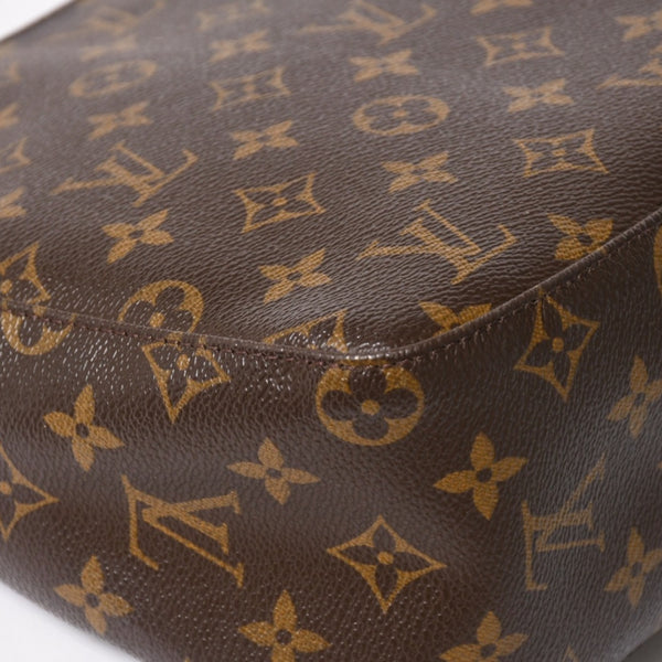 Very Good Condition LOUIS VUITTON Looping MM One Shoulder Bag M51146 Monogram PVC Leather Brown Gold Hardware Used 4a004678