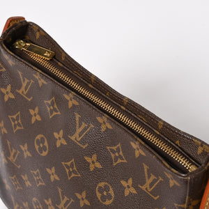 Very Good Condition LOUIS VUITTON Looping MM One Shoulder Bag M51146 Monogram PVC Leather Brown Gold Hardware Used 4a004678