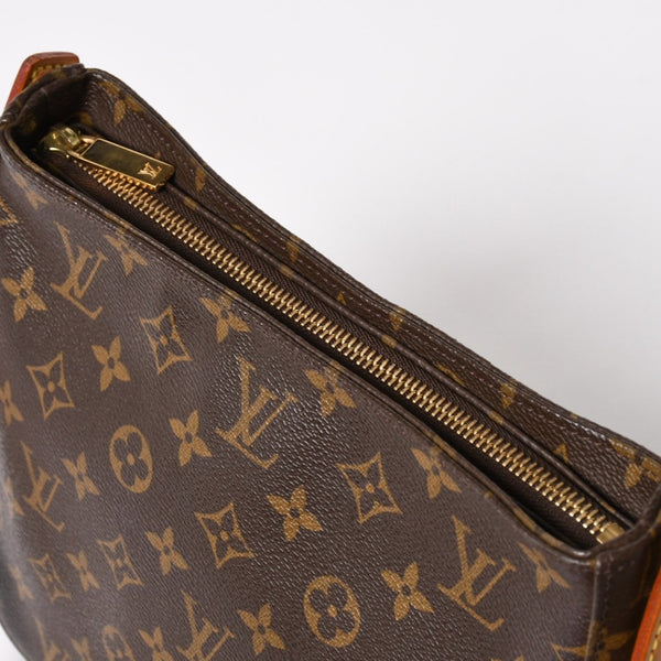 Very Good Condition LOUIS VUITTON Looping MM One Shoulder Bag M51146 Monogram PVC Leather Brown Gold Hardware Used 4a004678