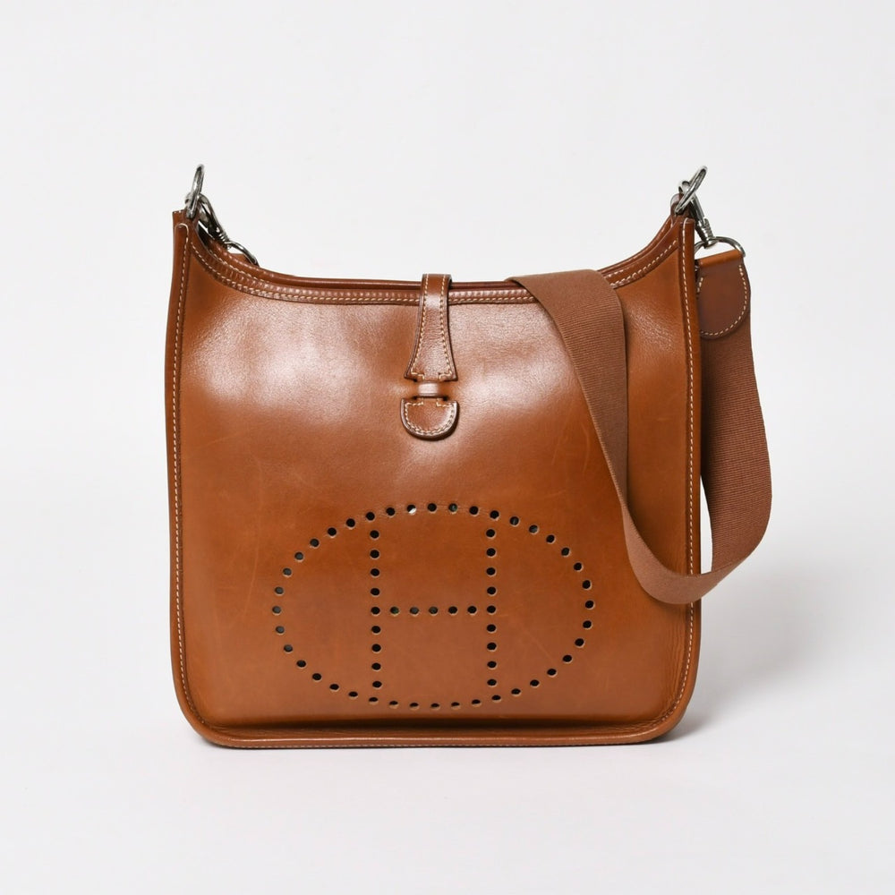 HERMES エルメス Evelyne I PM エヴリン アン PM ショルダーバッグ □D刻印 SV金具 ヴォーバレニア ゴールド 2000年製 美品 中古 4a004666