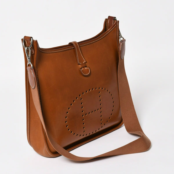 HERMES エルメス Evelyne I PM エヴリン アン PM ショルダーバッグ □D刻印 SV金具 ヴォーバレニア ゴールド 2000年製 美品 中古 4a004666