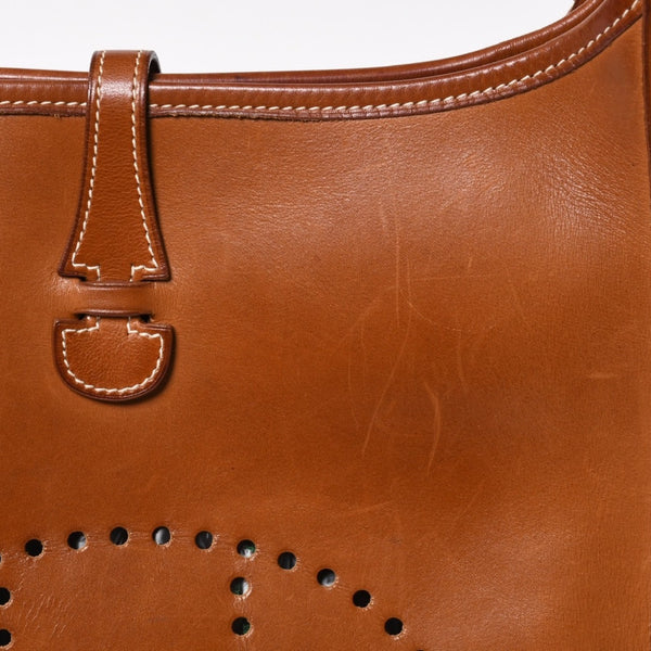 HERMES エルメス Evelyne I PM エヴリン アン PM ショルダーバッグ □D刻印 SV金具 ヴォーバレニア ゴールド 2000年製 美品 中古 4a004666