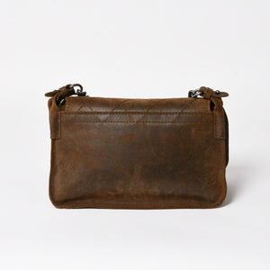 Very Good Condition CHANEL Chain Shoulder Bag No. 18 Coco Mark Suede Brown Antique Silver Hardware Used 4a004667