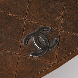 Very Good Condition CHANEL Chain Shoulder Bag No. 18 Coco Mark Suede Brown Antique Silver Hardware Used 4a004667