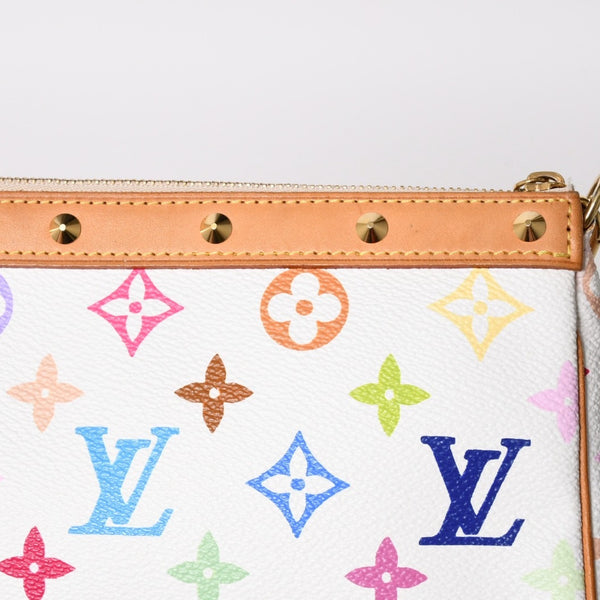 Very Good Condition LOUIS VUITTON Pochette Accessory Pouch M92649 Monogram Multicolor Takashi Murakami Used 4a004660