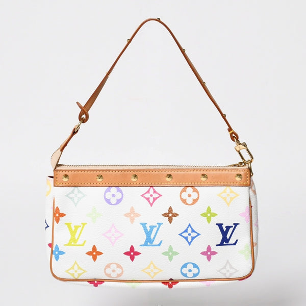 Very Good Condition LOUIS VUITTON Pochette Accessory Pouch M92649 Monogram Multicolor Takashi Murakami Used 4a004660