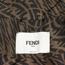 画像をギャラリービューアに読み込む, 極美品 FENDI フェンディ FF ヴァーティゴ ウィンドブレーカージャケット FJ7195 AFM5 サラ コールマン コンバーチブル パッカブル FFロゴ ブラウン カーキ 38サイズ ブラックメタル金具 中古 4a004701