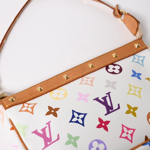 Very Good Condition LOUIS VUITTON Pochette Accessory Pouch M92649 Monogram Multicolor Takashi Murakami Used 4a004660