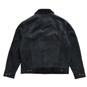 Very Good Condition BERLUTI Berluti Corduroy Jacket R27LBL163KACV Dark Gray 3rd Type Outer Fur Leather R52 Size Silver Hardware Used 4a004712