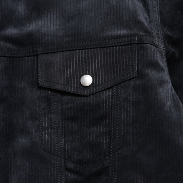Very Good Condition BERLUTI Berluti Corduroy Jacket R27LBL163KACV Dark Gray 3rd Type Outer Fur Leather R52 Size Silver Hardware Used 4a004712