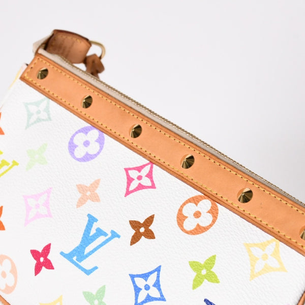 Very Good Condition LOUIS VUITTON Pochette Accessory Pouch M92649 Monogram Multicolor Takashi Murakami Used 4a004660