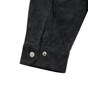 Very Good Condition BERLUTI Berluti Corduroy Jacket R27LBL163KACV Dark Gray 3rd Type Outer Fur Leather R52 Size Silver Hardware Used 4a004712