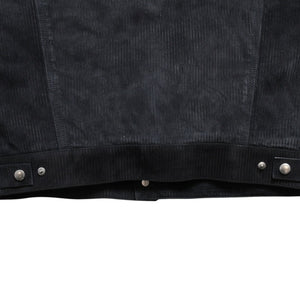 Very Good Condition BERLUTI Berluti Corduroy Jacket R27LBL163KACV Dark Gray 3rd Type Outer Fur Leather R52 Size Silver Hardware Used 4a004712