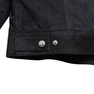 Very Good Condition BERLUTI Berluti Corduroy Jacket R27LBL163KACV Dark Gray 3rd Type Outer Fur Leather R52 Size Silver Hardware Used 4a004712
