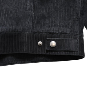 Very Good Condition BERLUTI Berluti Corduroy Jacket R27LBL163KACV Dark Gray 3rd Type Outer Fur Leather R52 Size Silver Hardware Used 4a004712