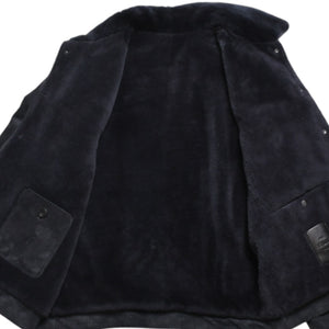 Very Good Condition BERLUTI Berluti Corduroy Jacket R27LBL163KACV Dark Gray 3rd Type Outer Fur Leather R52 Size Silver Hardware Used 4a004712