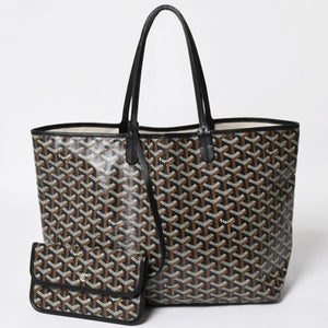 Very Good Condition GOYARD Saint Louis PM Saint Louis PM Tote Bag STLCROPMLTY01CL01P PVC Leather Black Used 4a004662