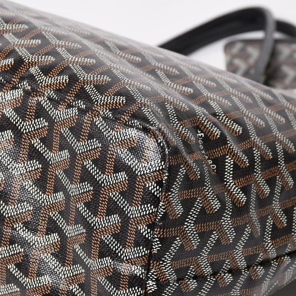 Very Good Condition GOYARD Saint Louis PM Saint Louis PM Tote Bag STLCROPMLTY01CL01P PVC Leather Black Used 4a004662