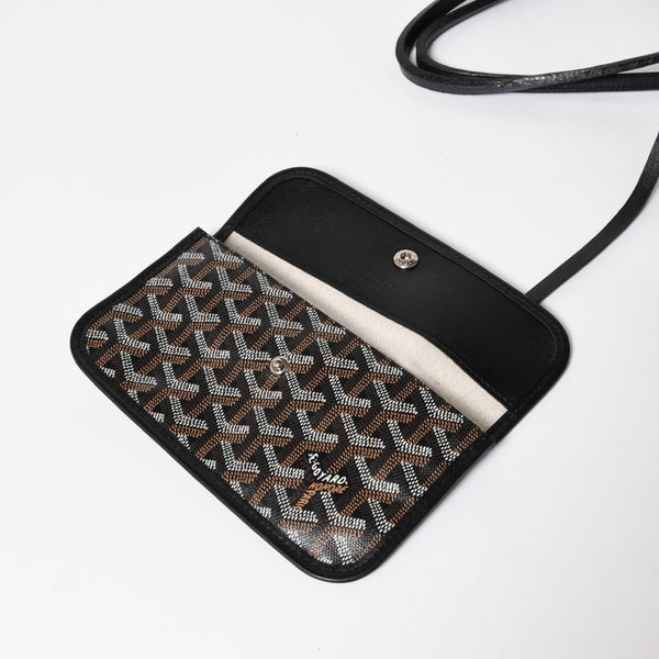 Very Good Condition GOYARD Saint Louis PM Saint Louis PM Tote Bag STLCROPMLTY01CL01P PVC Leather Black Used 4a004662