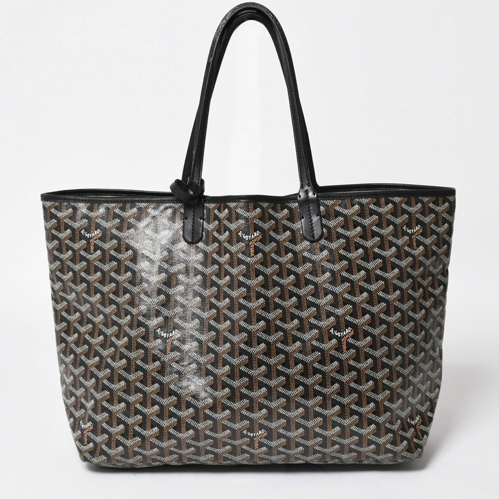 極美品 GOYARD ゴヤール Saint Louis PM サンルイ PM トートバッグ STLCROPMLTY01CL01P PVC レザー ブラック 中古 4a004662
