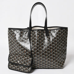 新品未使用 GOYARD ゴヤール Saint Louis PM サンルイ PM トートバッグ STLCROPMLTY01CL01P PVC レザー ブラック 中古 4a004688