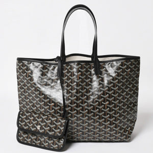 新品未使用 GOYARD ゴヤール Saint Louis PM サンルイ PM トートバッグ STLCROPMLTY01CL01P PVC レザー ブラック 中古 4a004688